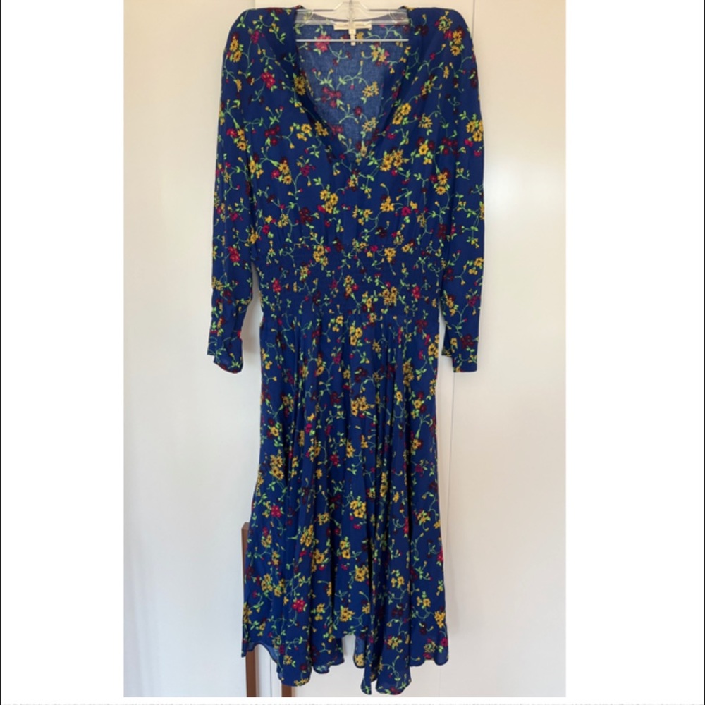 Gorgeous royal blue Maje floral v-neck dress
